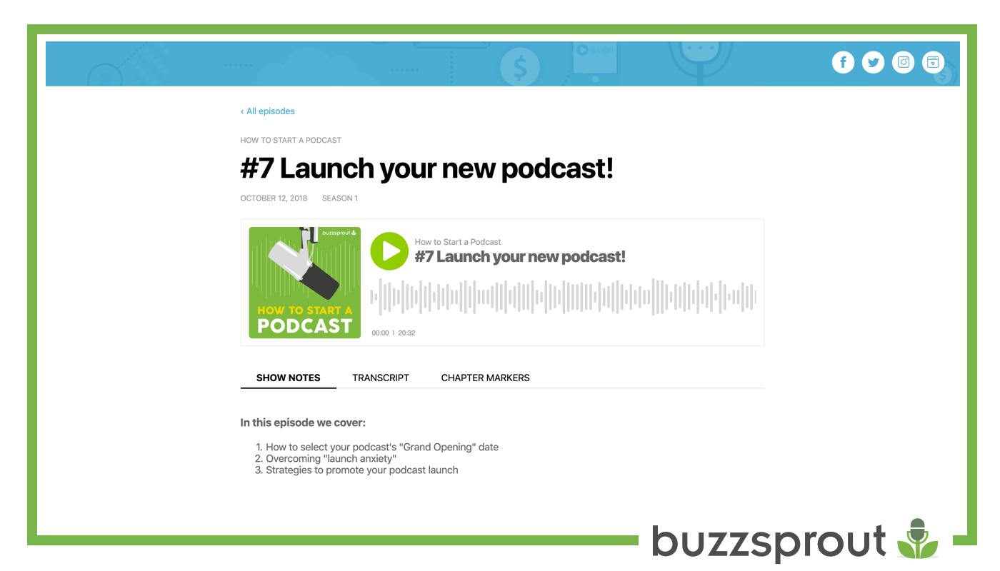 podcast website episode page