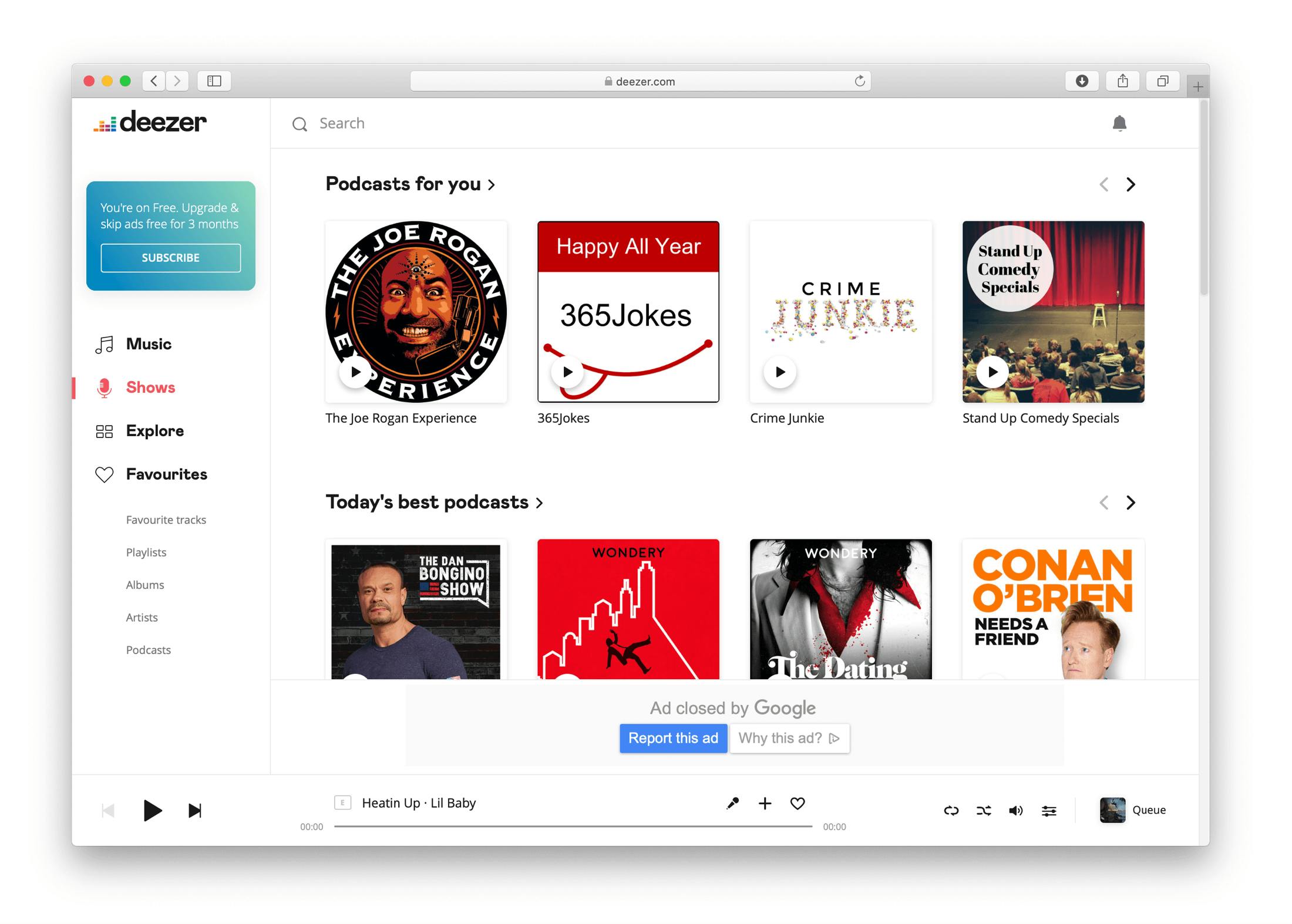 Deezer podcast app