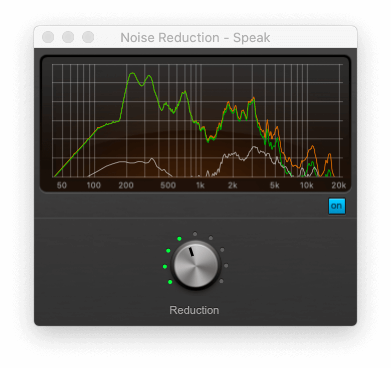 Noise reduction screen with waveform of sound frequencies